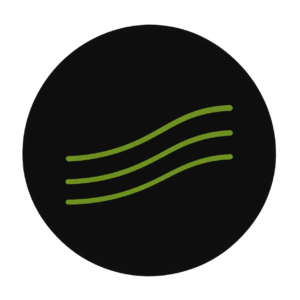 Minimal grading and elevation icon with three rising contour lines